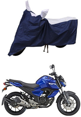 Mdstar Waterproof Two Wheeler Cover for Yamaha(FZ S V3, Blue, White)