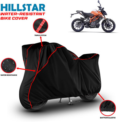 HILLSTAR Waterproof Two Wheeler Cover for KTM(125 Duke, Black, Red)