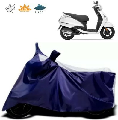 Mdstar Waterproof Two Wheeler Cover for TVS(Jupiter, Blue, White)