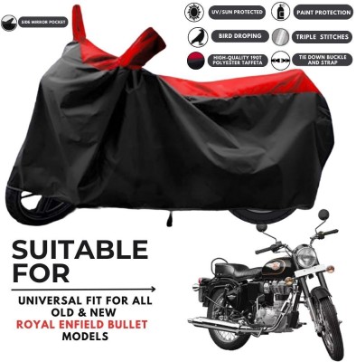 ZAQE Two Wheeler Cover for Royal Enfield(Bullet 350, Black, Red)