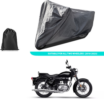 GOSHIV-car and bike accessories Two Wheeler Cover for Royal Enfield(Bullet 350 Twinspark, Grey)