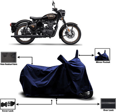 Amexride Two Wheeler Cover for Royal Enfield(500, Blue)