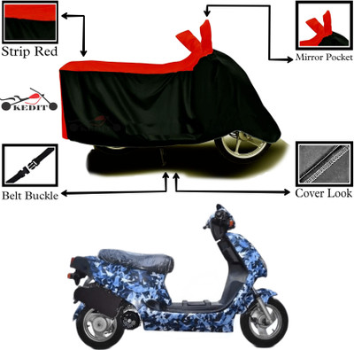 KEDIT Two Wheeler Cover for Hero(Electric AXLHE-20 BS6, Red, Black)