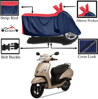 KEDIT Two Wheeler Cover for TVS(Jupiter, Red, Blue)