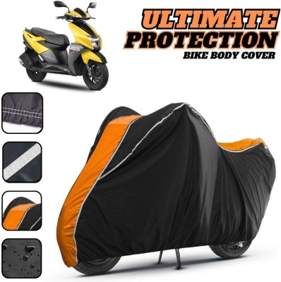 xodi Waterproof Two Wheeler Cover for TVS(NTORQ, Black, Orange)