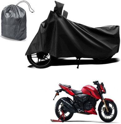 Autoinnovation Waterproof Two Wheeler Cover for TVS(Apache RTR 200 4V, Black)