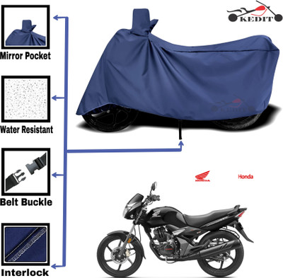 KEDIT Two Wheeler Cover for Honda(Unicorn Dazzler, Blue)