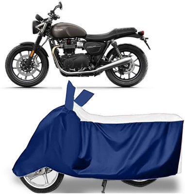 AUTO PEARL Two Wheeler Cover for Triumph(Street Twin BS6, White, Blue)