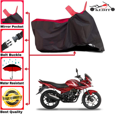 KEDIT Two Wheeler Cover for Bajaj(Discover 150 f, Red, Black)