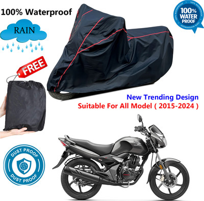 AUTOCAD Waterproof Two Wheeler Cover for Honda(CB Unicorn 150, Black, Red)