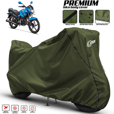 xodi Waterproof Two Wheeler Cover for Hero(Glamour i3s BS6, Green, Black)