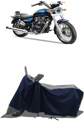 SUGASHRI Waterproof Two Wheeler Cover for Royal Enfield(Thunderbird 350, Grey, Blue)