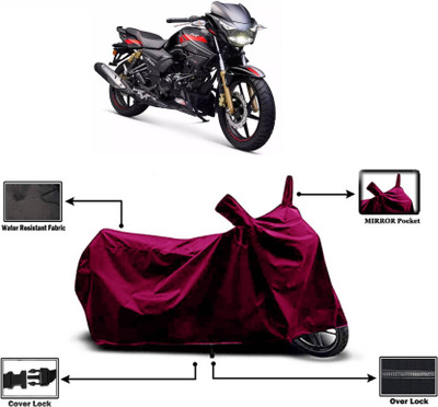 KEDIT Two Wheeler Cover for TVS(Apache RTR 180, Maroon)