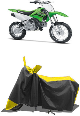 SUGASHRI Waterproof Two Wheeler Cover for Kawasaki(KLX 110, Yellow, Black)