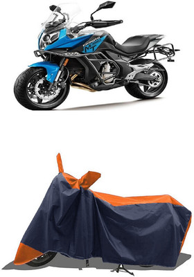 SUGASHRI Waterproof Two Wheeler Cover for CFMoto(650 NK BS6, Orange, Blue)