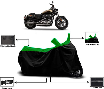 Amexride Two Wheeler Cover for Harley Davidson(XL 1200, Green)