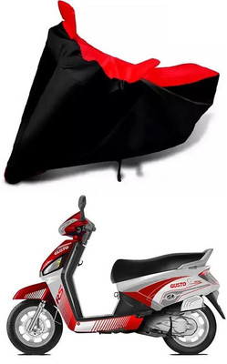 DeepShakshi AUTOMOTIVE Waterproof Two Wheeler Cover for Mahindra(Gusto Electric, Red, Black)