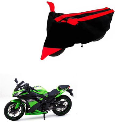 DeepShakshi AUTOMOTIVE Waterproof Two Wheeler Cover for Kawasaki(Ninja 300, Black, Red)