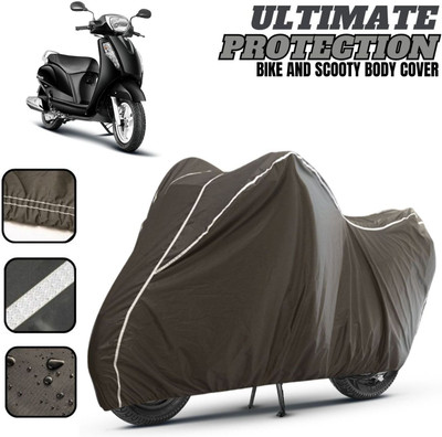 HILLSTAR Waterproof Two Wheeler Cover for Suzuki(Access, White, Grey)