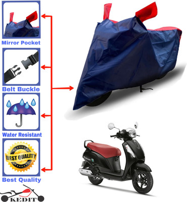 KEDIT Two Wheeler Cover for Suzuki(Access 125, Red, Blue)