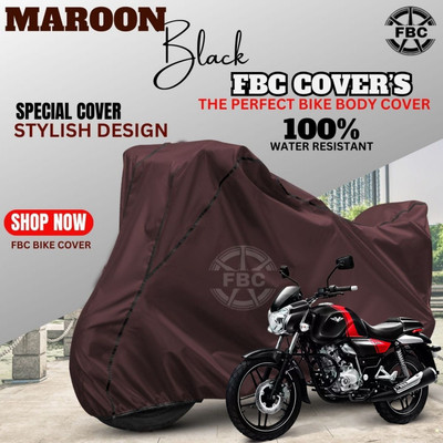 FBC Waterproof Two Wheeler Cover for Bajaj(V15, Maroon)