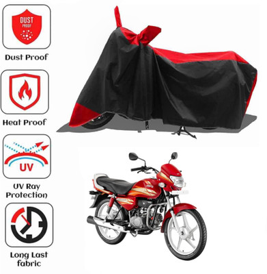 AIKOZIYA Waterproof Two Wheeler Cover for Hero(HF Deluxe, Black, Red)