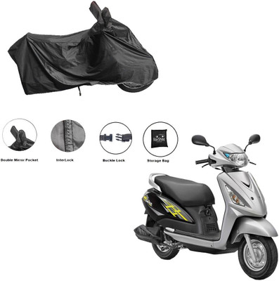 RiderShine Waterproof Two Wheeler Cover for Suzuki(Swish 125, Black)