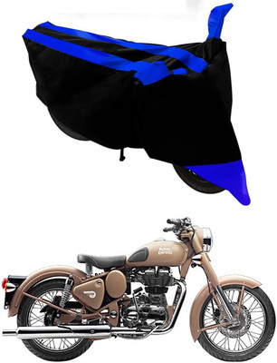 Mdstar Waterproof Two Wheeler Cover for Royal Enfield(Classic Desert Storm, Blue, Black)