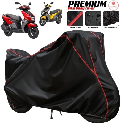 MADAFIYA Two Wheeler Cover for TVS(NTORQ, Black, Red, Multicolor)