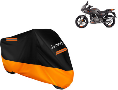 Juvdoxj Waterproof Two Wheeler Cover for Bajaj(Pulsar 180F BS6, Orange)