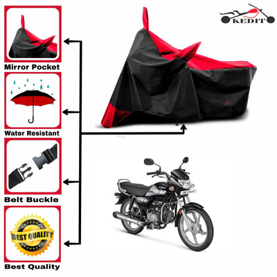 KEDIT Two Wheeler Cover for Hero(HF Deluxe BS6, Red, Black)