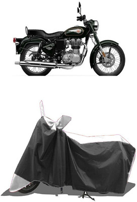 SUGASHRI Waterproof Two Wheeler Cover for Royal Enfield(Standardv, White, Black)