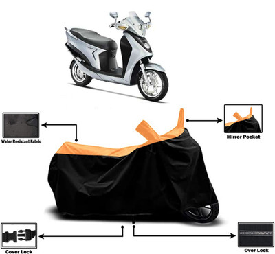 Amexride Two Wheeler Cover for Hero(Leap Hybrid SES, Orange)