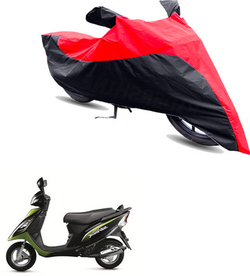 Motodreka Two Wheeler Cover for TVS(Scooty Streak, Red, Black)