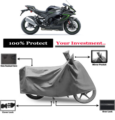 Amexride Two Wheeler Cover for Kawasaki(Ninja ZX-10R, Grey)