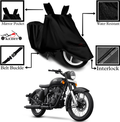 KEDIT Two Wheeler Cover for Royal Enfield(Bullet, Black)