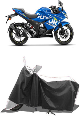 SUGASHRI Waterproof Two Wheeler Cover for Suzuki(Gixxer Special Edition BS6, White, Black)