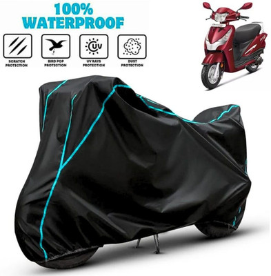 favy Waterproof Two Wheeler Cover for Hero(MotoCorp Destini 125, Black, Blue)