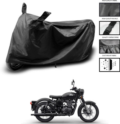 GOSHIV-car and bike accessories Two Wheeler Cover for Royal Enfield(Bullet 350 Twinspark, Black)
