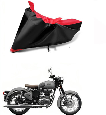 smwzxyu Two Wheeler Cover for Royal Enfield(Bullet 350 New, Black, Red)