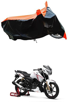 VESMEI Two Wheeler Cover for TVS(Apache RTR 180, Orange, Black)