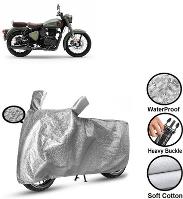 CODOKI Waterproof Two Wheeler Cover for Royal Enfield(Classic 350 Signals, Silver)