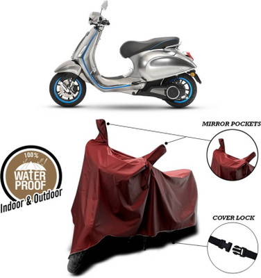 AASHTIK MART Two Wheeler Cover for Vespa(Piaggio Vespa, Maroon)