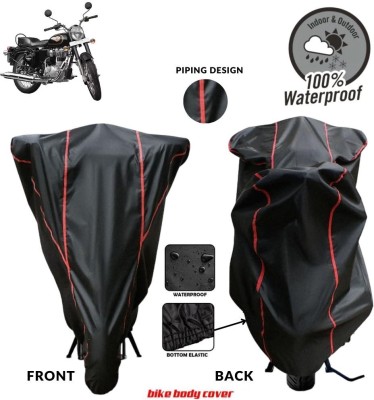 MADAFIYA Two Wheeler Cover for Royal Enfield(Bullet 350, Black, Red)