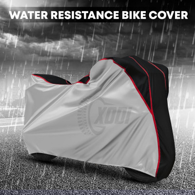 xodi Waterproof Two Wheeler Cover for Hero(HF Deluxe BS6, Silver, Black)