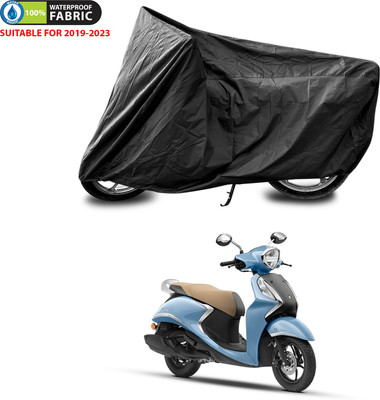 PAGORA Waterproof Two Wheeler Cover for Yamaha(Fascino 125 FI, Black)