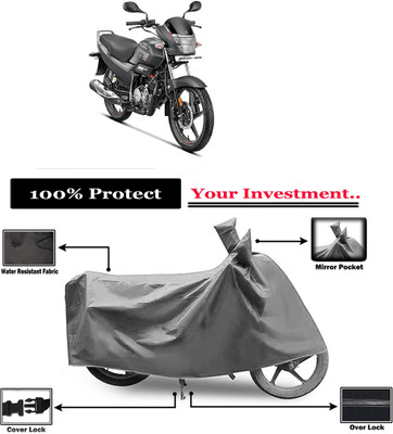 Amexride Two Wheeler Cover for Hero(Super Splendor, Grey)