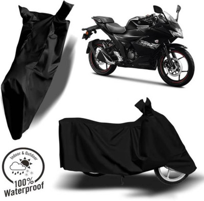 RAAMKM Waterproof Two Wheeler Cover for Hero, Honda, Royal Enfield, TVS(Lite, Black)