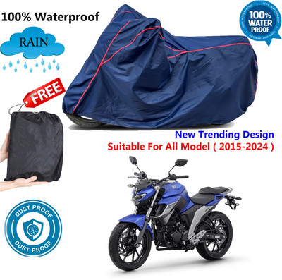 AUTOCAD Waterproof Two Wheeler Cover for Yamaha(Fazer-250 BS6, Blue, Red)