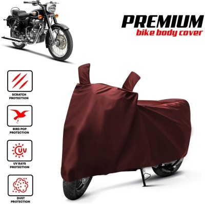 OliverX Waterproof Two Wheeler Cover for Royal Enfield(Bullet 350 Twinspark, Black, Blue, Multicolor)